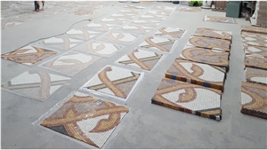 Decorative Tile Pictures Marble Floor Design Sunflower Mosaic Pattern