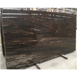 Polished Standard Size Dark Brown Granite Slab