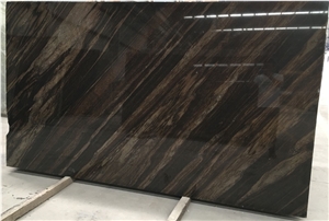Polished Standard Size Dark Brown Granite Slab