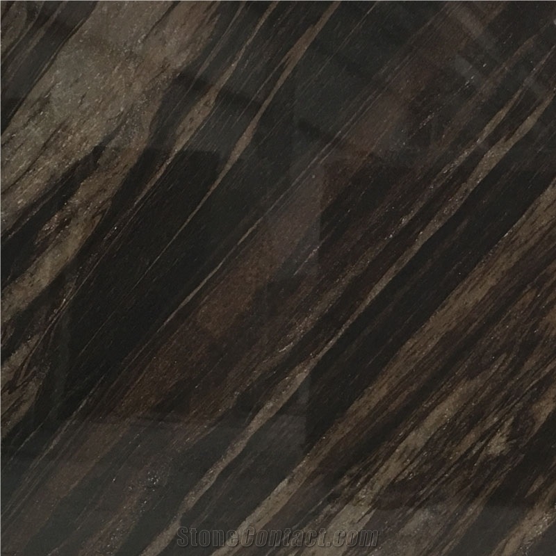 Polished Standard Size Dark Brown Granite Slab