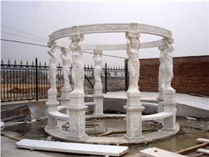 Gold Marble Pavilions Garden Gazebo Sculptured Gazebo
