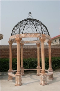 Gold Marble Pavilions Garden Gazebo Sculptured Gazebo