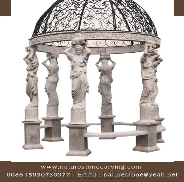 White Marble Garden Gazebo Pavilions Sculpture Gazebo