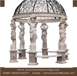 White Marble Garden Gazebo Pavilions Sculpture Gazebo