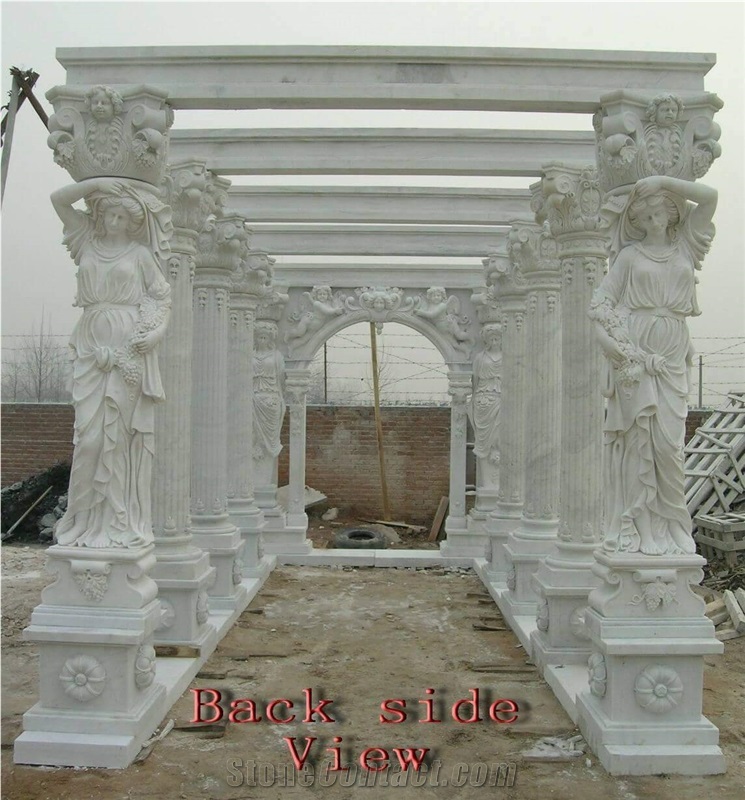 White Marble Garden Gazebo Pavilions Sculpture Gazebo