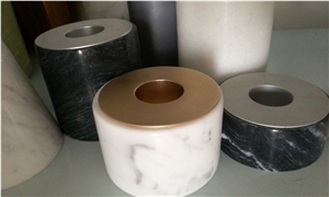 Luxury Black Marble Candle Jars for Wedding Deco
