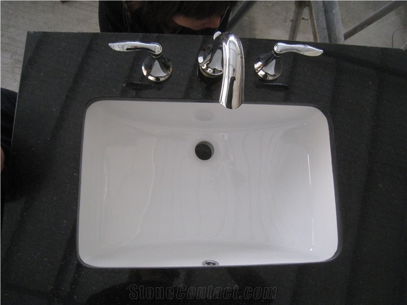 Black Galaxy Granite Vanity Top