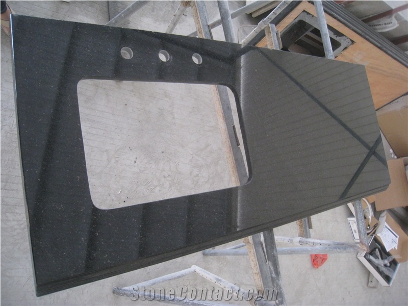 Black Galaxy Granite Vanity Top