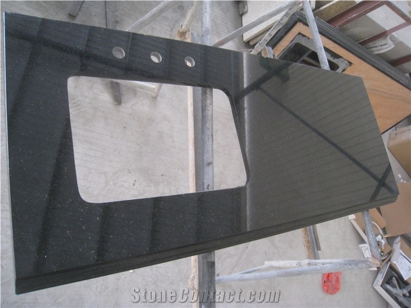 Black Galaxy Granite Vanity Top
