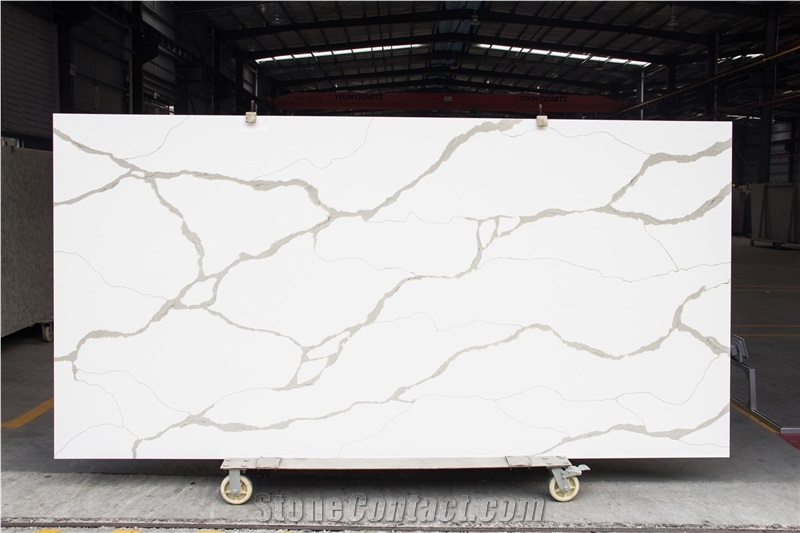 White Quartz Xka9130-Calacatta Gold Quartz Tiles&Slabs Flooring