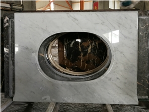 Carrara White Prefab Marble Bathroom Countertops
