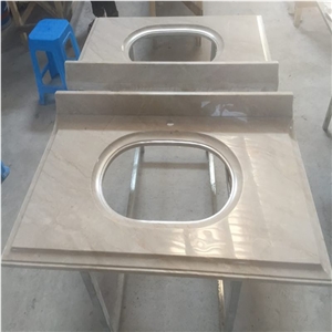 Carrara White Prefab Marble Bathroom Countertops