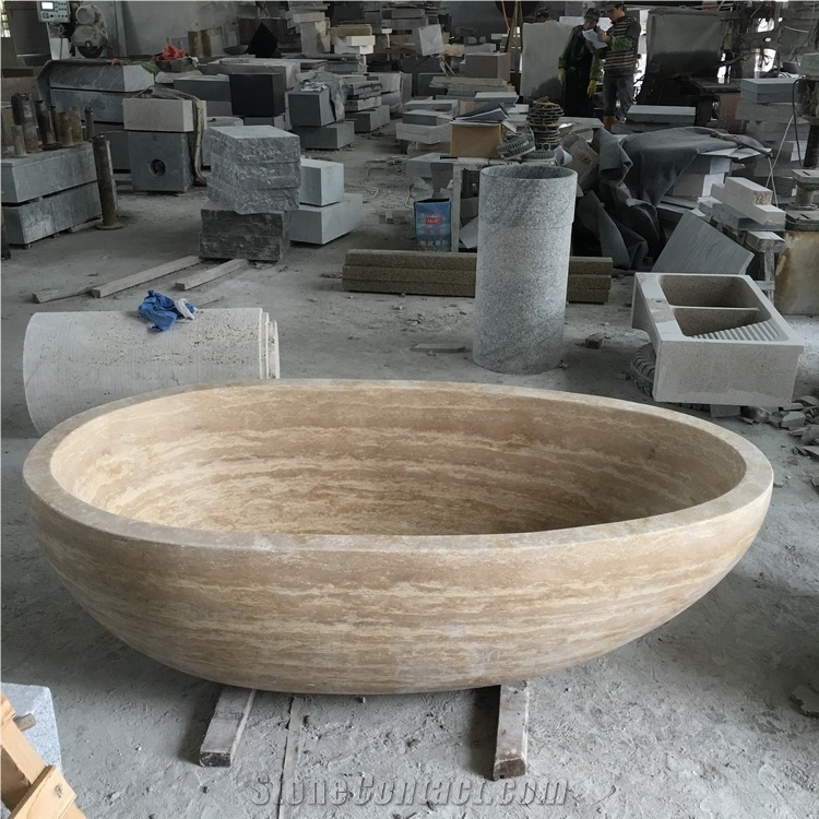 Good Quality Stone Freestanding Spa Marble Bathroom Shower Bathtub