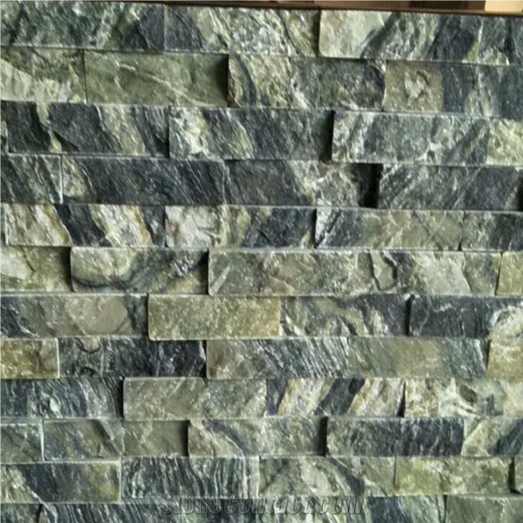 Wall Background Stacked Stone/Ledgestone Slate Green Culture Stone