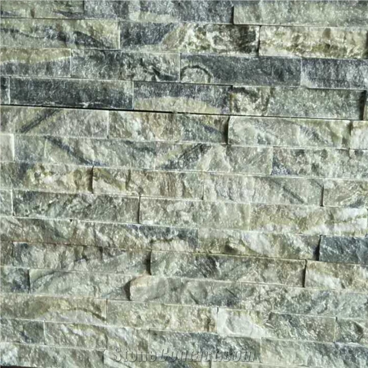 Wall Background Stacked Stone/Ledgestone Slate Green Culture Stone