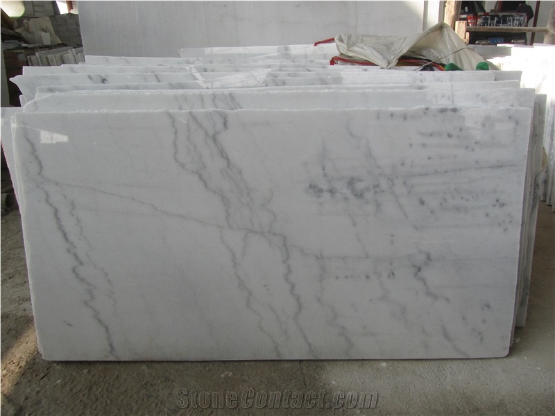 Guangxi White Marble Slabs /Flooring Tiles,Bianco Carrara White Marble