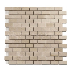 Crema Marfil Marble Mosaic Tile Brick 1x2 for Wall and Floor Covering
