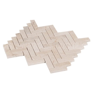 Crema Marfil Marble Mosaic Tile Herringbone for Wall and Floor Decor