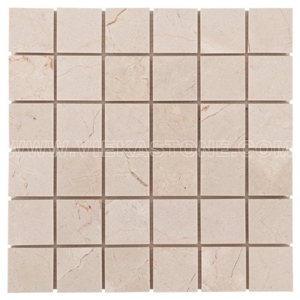 Crema Marfil Marble Mosaic Tile Square for Wall and Floor Covering