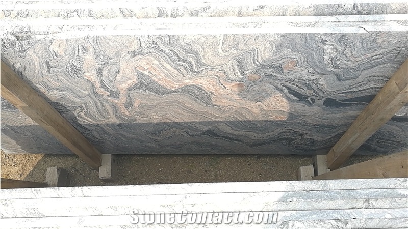 China Juparana New Quarry, Sand Wave Granite Tiles & Middle Slabs
