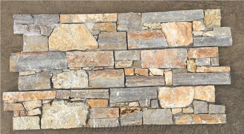 Irregular Rusty Slates with Cement Backed Cultured Stone Panel,Cs-206