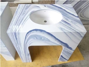 Nano Crystallized Marble, Blue or Purple Texture, Bathroom Counter-Top