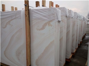 Nano Crystallized Stone, Artificial Marble Orange Color Veins Big Slab