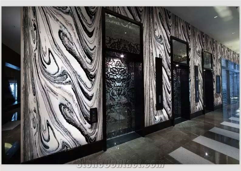Nano Crystallized Stone, Black Could Artificial Marble for Wall/Floor