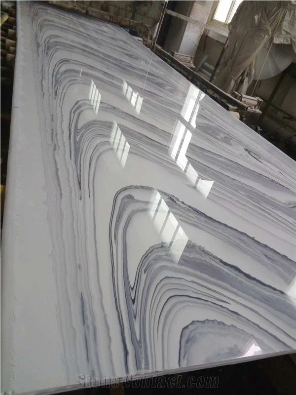 Nano Crystallized Stone, Black & Grey Cloud Artificial Marble Big Slab