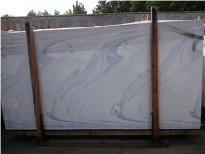 Nano Crystallized Stone, Blue Veins Artificial Marble Big Slabs