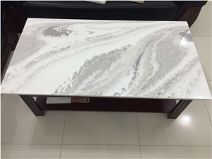 Nano Crystallized Stone, Light Brown Cloud Artificial Marble Big Slabs