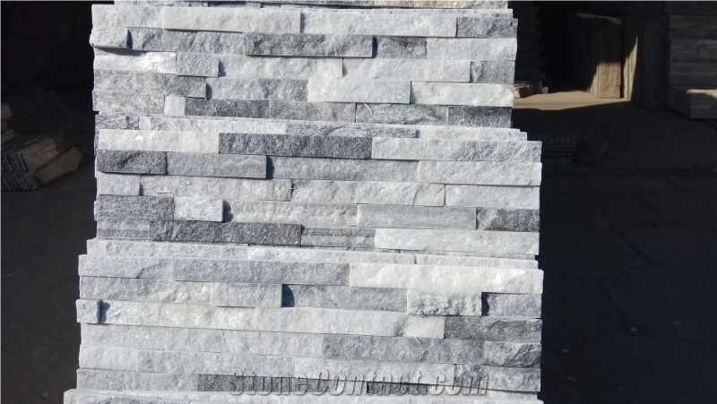 Natural Cultured Stone, Type No.Cs-102 White & Black Mixed Slate Panel