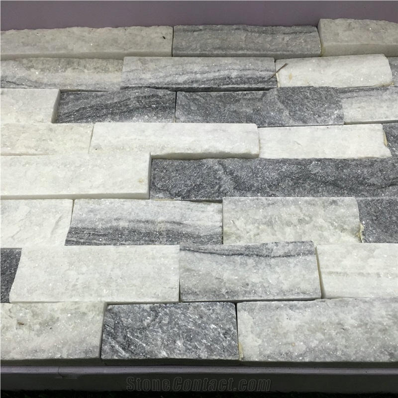 Natural Cultured Stone, Type No.Cs-102 White & Black Mixed Slate Panel