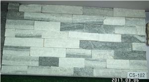 Natural Cultured Stone, Type No.Cs-102 White & Black Mixed Slate Panel