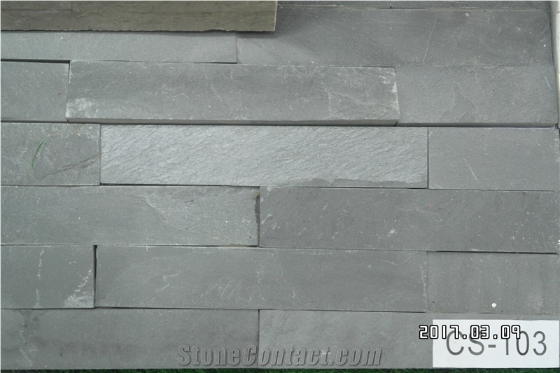 Natural Cultured Stone, Type No. Cs-103 Dark Grey Slate Panels