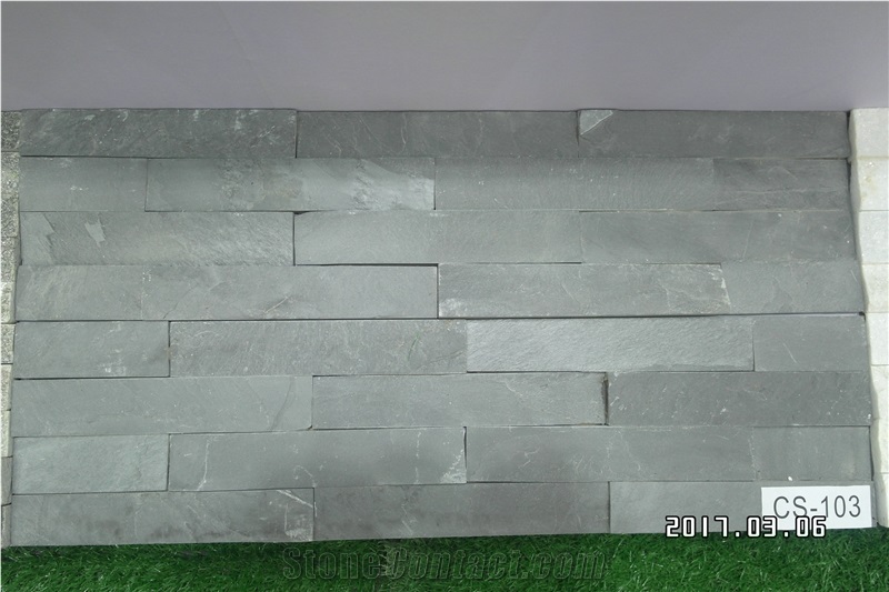 Natural Cultured Stone, Type No. Cs-103 Dark Grey Slate Panels