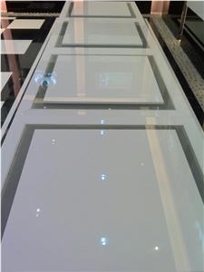 Pure White Artificial Nano Crystallized Stone Cut-To-Size Floor Tiles