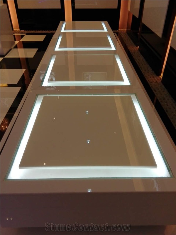 Pure White Artificial Nano Crystallized Stone Cut-To-Size Floor Tiles