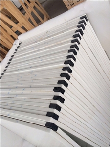 Pure White Artificial Nano Crystallized Stone Cut-To-Size Floor Tiles