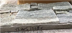 Random Green Slate with Cement Backed Cultured Stone Panels, Yfws1