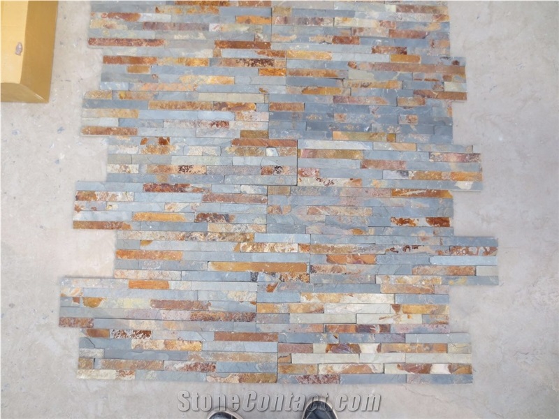 Rusty and Grey Slates Mixed Retro Cultured Stone, No.Cs-106
