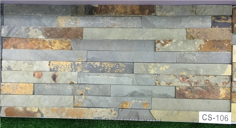 Rusty and Grey Slates Mixed Retro Cultured Stone, No.Cs-106