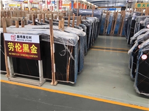 Spun Golden Black Marble, Noir Aziza Black Marble 1.8cm Big Slabs
