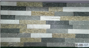 White, Black, Rusty Slate Mixed Cultured Stone Panels, Type No. Cs-107