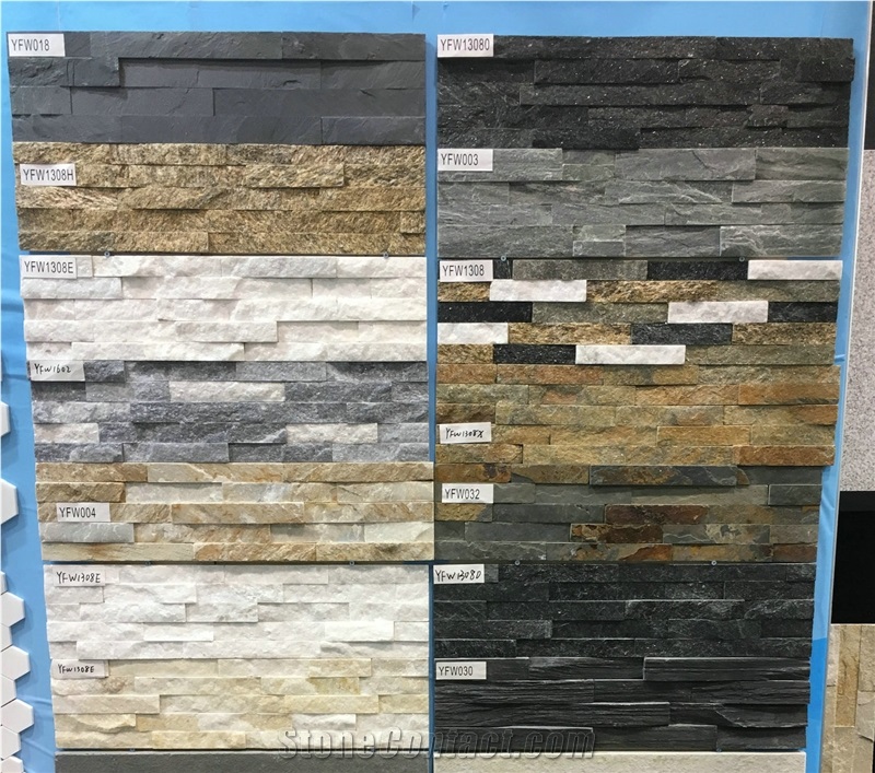 White & Rusty Quartzite Cultured Stone Panels, Yfw004