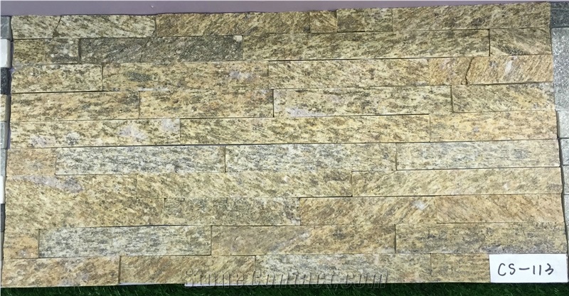 Yellow Tiger Vein Slate Cultured Stone Panels, No.Cs-113