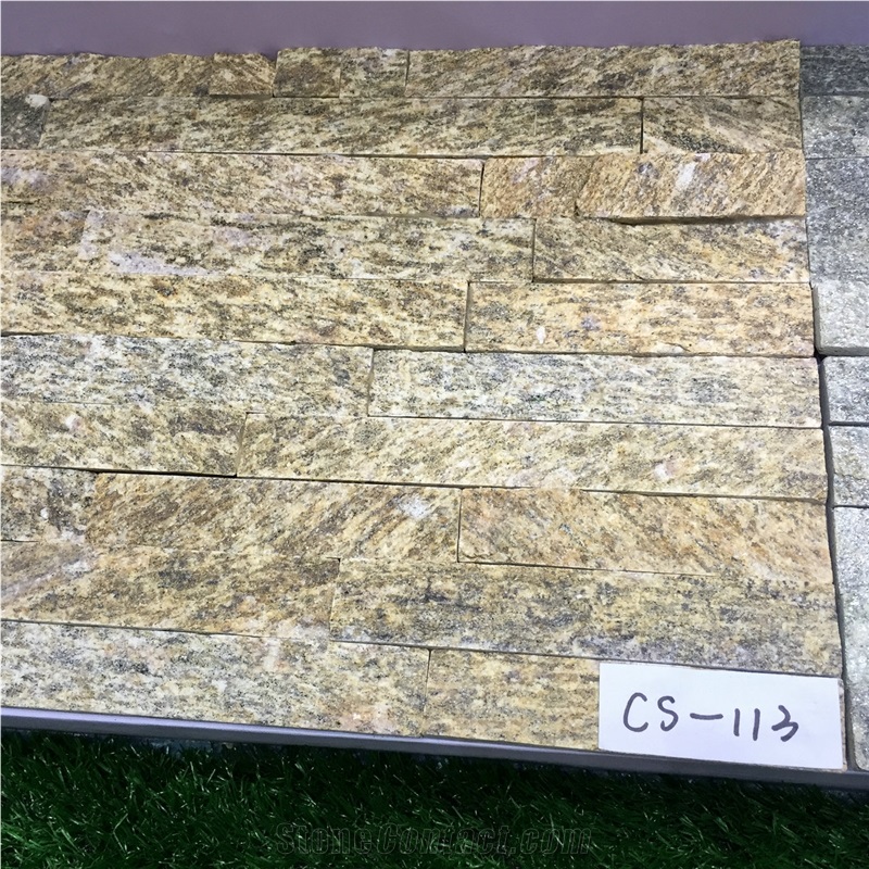 Yellow Tiger Vein Slate Cultured Stone Panels, No.Cs-113