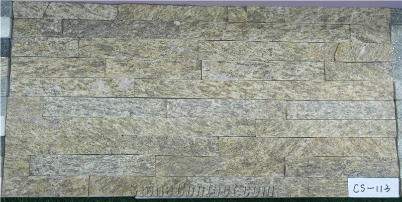 Yellow Tiger Vein Slate Cultured Stone Panels, No.Cs-113