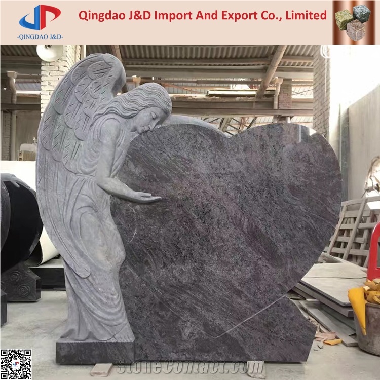Bahama Blue Granite Weeping Angel Monuments Headstone