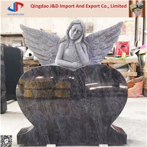 Bahama Blue Granite Weeping Angel Monuments Headstone